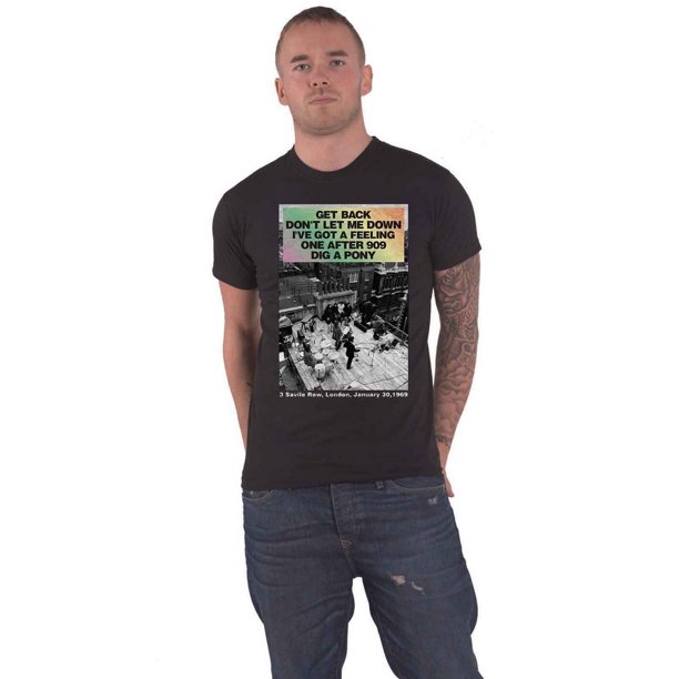 The Beatles - Camiseta Rooftop Songs Degradado de Algodón para Adultos Unisex (Negro)