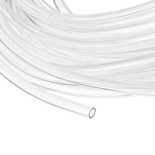 Tubo transparente Uxcell, ID 2mm x OD 3mm - Tubo de vinilo ligero de 15 pies, manguera plástica flexible transparente para transferencia de aire, aceite y agua, riego de acuarios