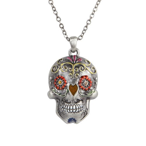 Day of the dead and skull pendant and necklace