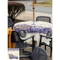 thumbnail image 5 of Outdoor Tablecloth with Umbrella Hole for Patio/Picnic/Party/Camping, Spring Floral Waterproof Table Cloth Square Cover Washable, Purple Lavender Truck Flowers Botanical Beige (54"x 54"), 5 of 8