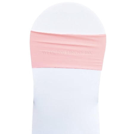 Wedding Linens Inc. (10pcs) Double Layered 7 x 13 Spandex Chair Bands Lycra Stretch Elastic Chair Band Sashes - Pink
