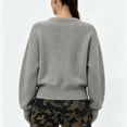 thumbnail image 4 of Womens Knitted Cardigan Long Puff Sleeve Soft Lightweight Open Front Casual Sweater Coat Daily Layering Top, 4 of 5