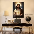 thumbnail image 2 of XUFX Catholic Jesus Lights Candles Wall Art God Print on Canvas Jesus Painting Christian Wall Decor Jesue canvas &nbsp; Framed 8x10inch, 2 of 5