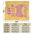 thumbnail image 4 of XMXY Fleece Throw Blanket for Couch, Eat Sleep Game Repeat Cartoon Print Yellow Lightweight Plush Fuzzy Cozy Soft Bed Blankets and Throws for Sofa, 60"x50" inches, 4 of 8