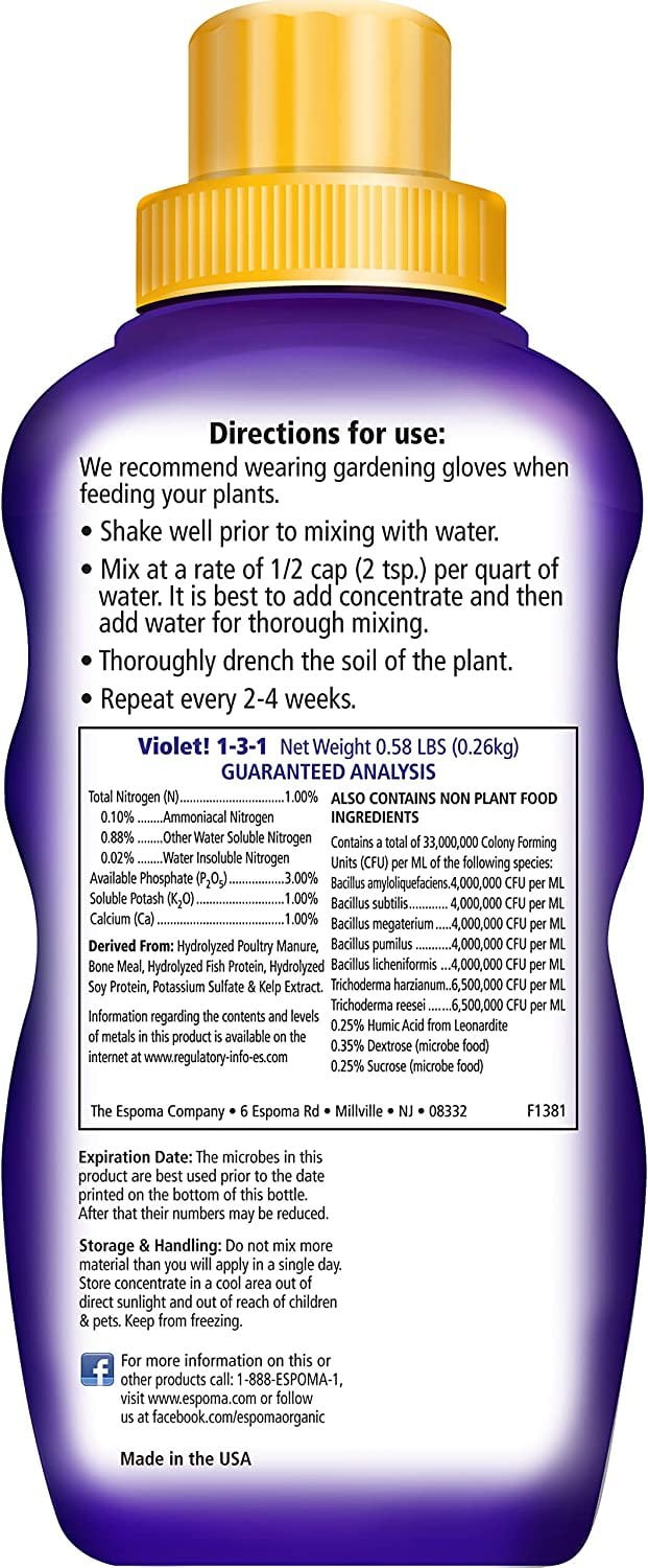 Espoma African Violet Mix and Violet! Liquid Plant Food - Organic - 4qt Bag, 8oz Bottle