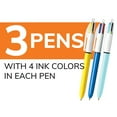 thumbnail image 4 of BIC 4-Color Retractable Ballpoint Pens, Medium Point 1.0 mm, Assorted Ink, 3 Count, 4 of 8