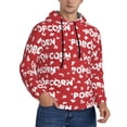 thumbnail image 2 of Uemuo Popcorn2 Pattern Men's Hoodie - Casual Pullover Hoodie with Kangaroo Pocket, Stylish Hooded Sweatshirt for Everyday Wear-Small, 2 of 7