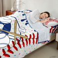 thumbnail image 4 of Erosebridal Boys Baseball Game Queen Sheet Sets,Kids Ball Sport Theme Bed Set 4-Piece, 4 of 5