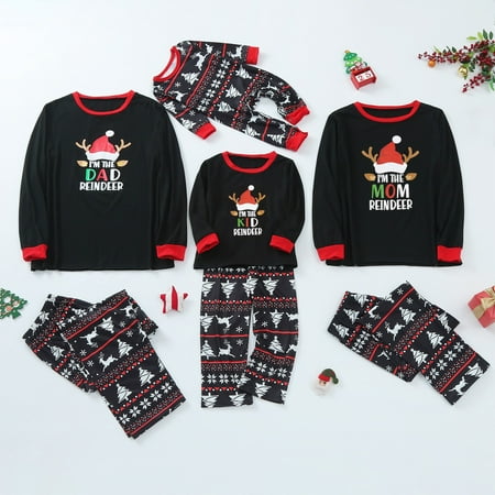 

Sleepwear And Matching Letter Pajamas Set Women Tops Print Plaid Family Xmas Pants Christmas Outfits Mom