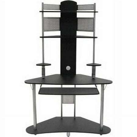 Calico Designs - Arch Tower Computer Desk - Black/Silver