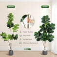thumbnail image 5 of Huisuilinss Artificial Fiddle Leaf Fig Tree,Faux Ficus Lyrata Tree With Planter Pot,Fake Ficus lyrata Silk Tree,Tall Fake Tree,Indoor Floor Plant For Home Office Living Room Decor,Housewarming Gift, 5 of 8