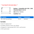 thumbnail image 2 of Radiator - Compatible with 1996 - 2005 Chevy Blazer 4.3L V6 1997 1998 1999 2000 2001 2002 2003 2004, 2 of 2