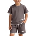 thumbnail image 6 of KPOPLK Toddler Baby Girl Summer Clothes 0 3 6 9 12 18 Months 2T 3T 4T Set Short Sleeves T-Shirt Tee Tops + Shorts Cute Outfits Set(3-4 Years,Brown), 6 of 7