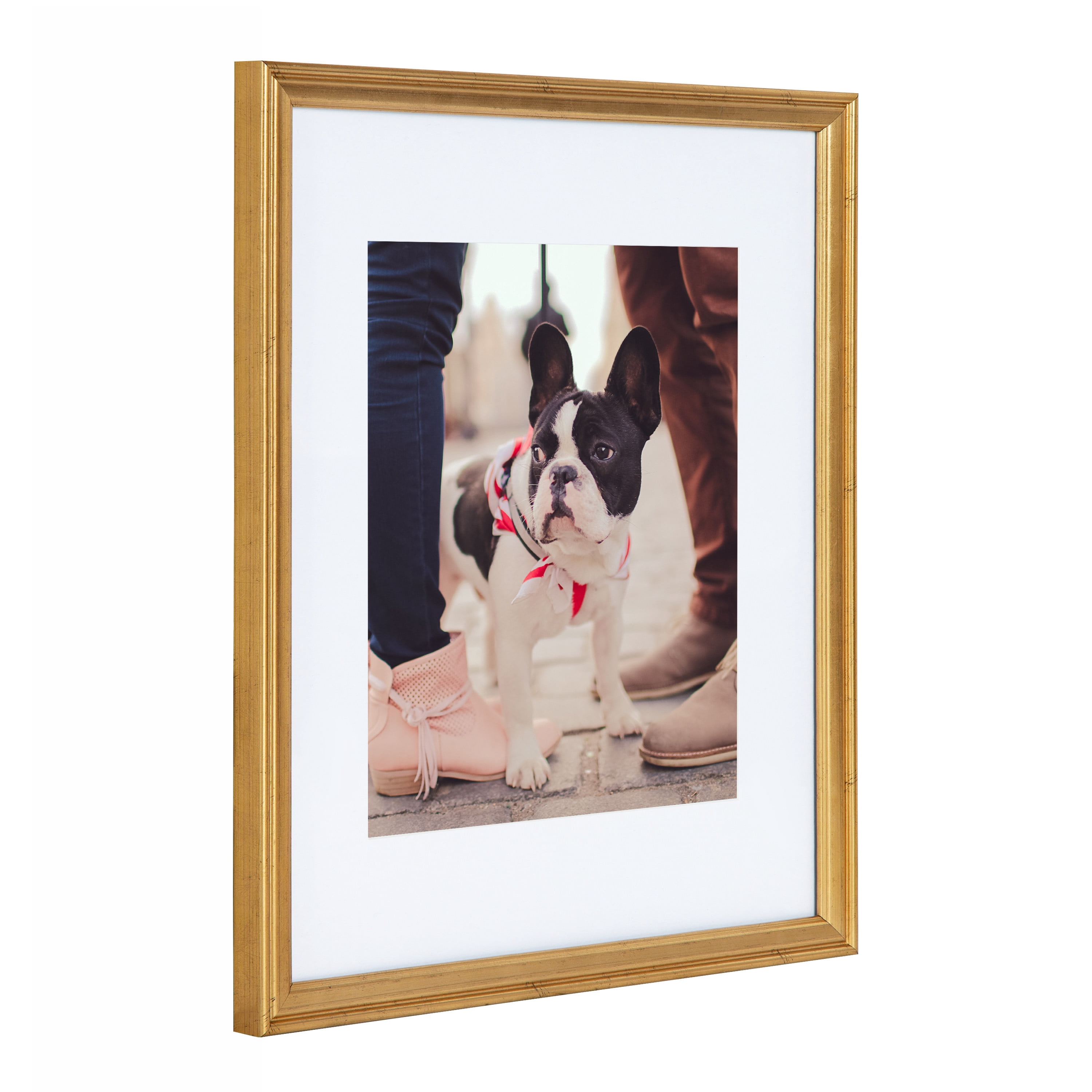 Kate and Laurel 12" x 15" Polystyrene Picture Frame, Gold, Set of 4