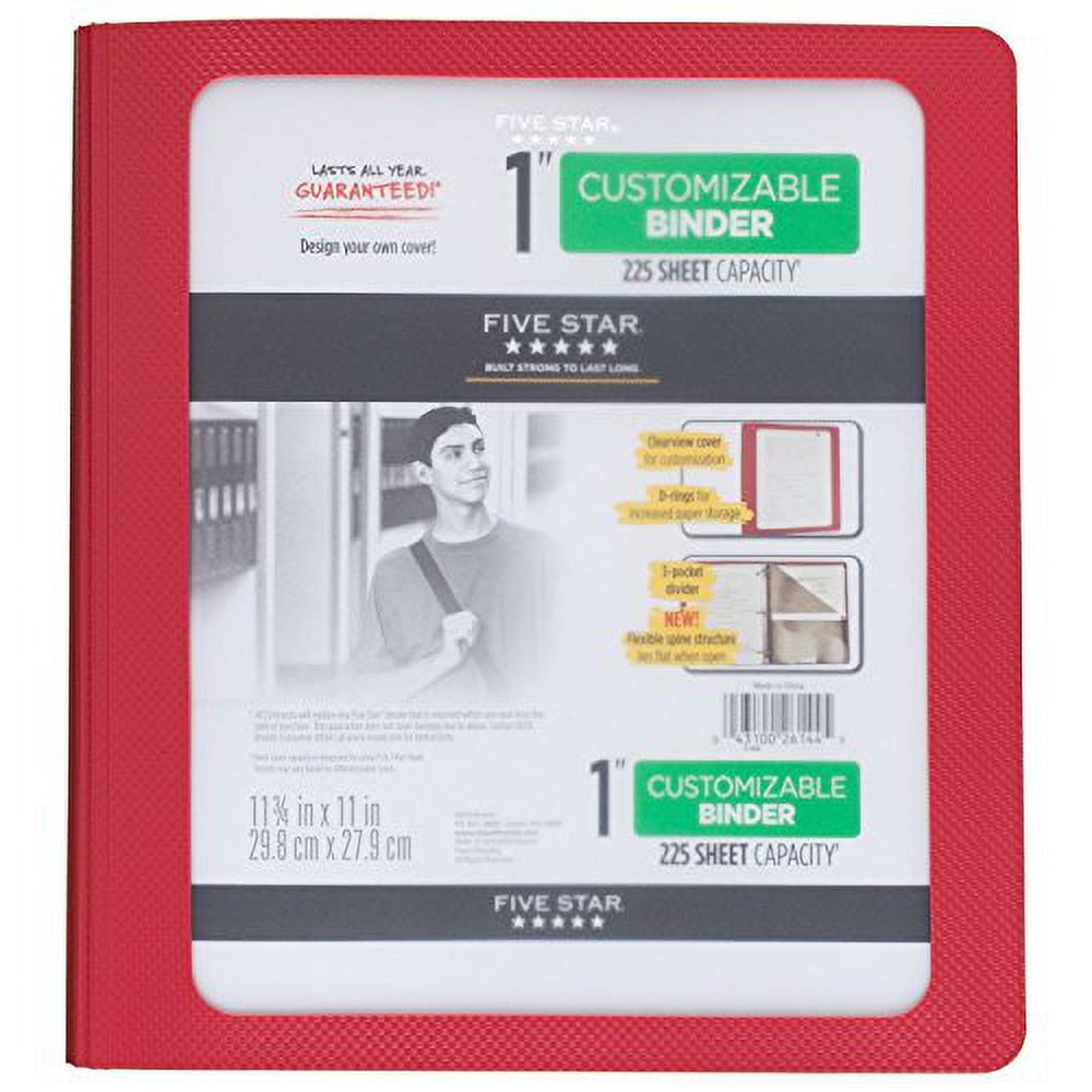 Five Star 1 Customizable Plastic Binder Plus Study App Color Will Vary - Binders