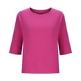 thumbnail image 4 of Going Out Tops For Women Plus Size Loose Tshirts Shirts For Women Plus Size Cotton Women Blouses Dressy For Party Plain T Shirts For Women Long Crop Top, 4 of 5