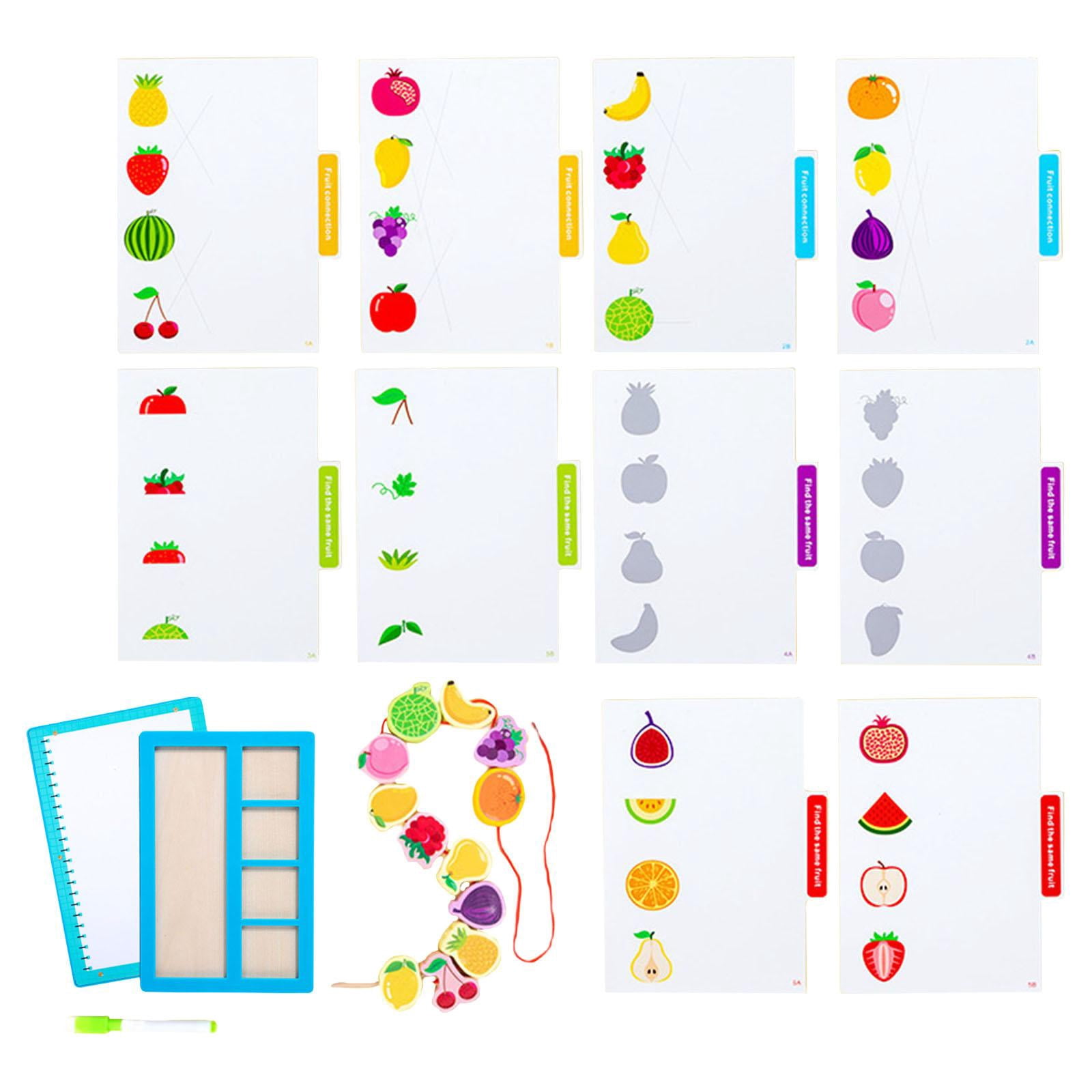LeeQinersw Functional Matching Game Drawing Board Memory Game for Gift Interaction Activity fruit