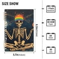 thumbnail image 2 of FORMRS 1-Subject Spiral Notebook 8" x 5" College Ruled 60 Refillable Sheet A5 Hard Cover, 2 Pack, Skeleton with Rainbow, 2 of 7