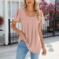 thumbnail image 4 of WILLBEST Womens T Shirts V Neck Womens Fashion Casual Top Square Neck T Shirts Summer Short Sleeve Casual Loose Top Tops, 4 of 5