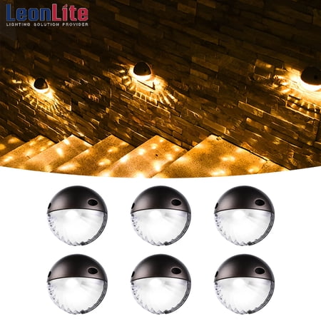 LEONLITE 12-36V AC/DC Low Voltage LED Deck Lights  IP65 Waterproof Die-Casted Aluminum  Outdoor Step Stair Landscape Light  Oil Rubbed Bronze  3000K Warm White  Pack of 6