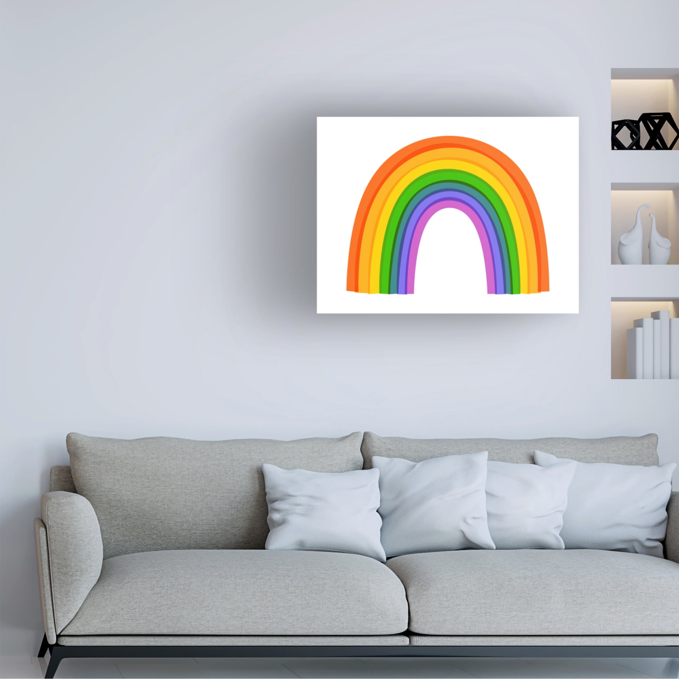 Canvas Wall Art - Tom Quartermaine 'Bold Colorful Abstract Rainbow' Wall Art for Living Room, Bedroom, or Office Décor by Trademark Fine Art - 32 x 24 Inches