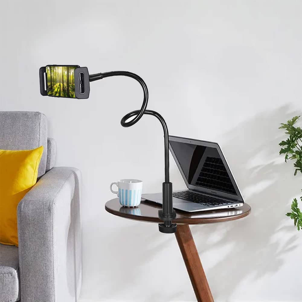 FangYun Gooseneck Phone Stand with Clamp, Black photo 5