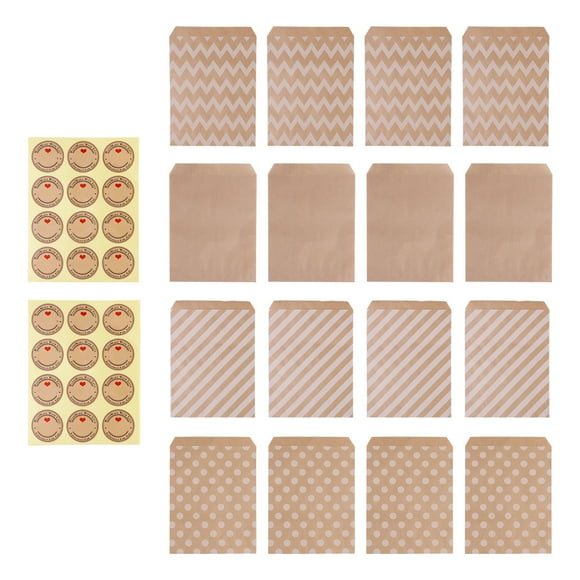 GOOHOCHY Bols en Papier kraft pour Bonbons, 48 Unités, Cadeau, pour Pâques, avec Attaches