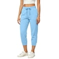 thumbnail image 7 of ZGRBOU Women Capri Jogger Sweatpants Elastic High Waist Drawstring Cropped Track Pants Lightweight Baggy Pants with Pockets, 7 of 7