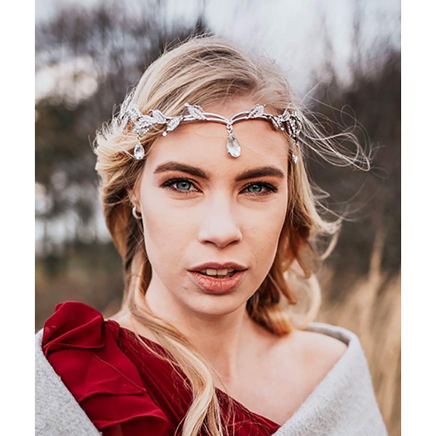 Remedios Rhinestone Leaf Wedding Crown Headband , Crystal  display picture 2