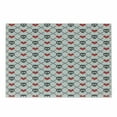 thumbnail image 1 of Skull Cutting Board, Geometric Skulls and Hearts Crosses Stitch Work Knitted Nordic Pattern Print, Decorative Tempered Glass Cutting and Serving Board, Small Size, Grey Red Coconut, by Ambesonne, 1 of 1