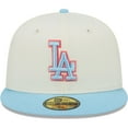 thumbnail image 2 of Men's New Era Cream/Light Blue Los Angeles Dodgers Spring Color Two-Tone 59FIFTY Fitted Hat, 2 of 5