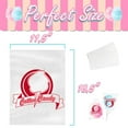 thumbnail image 2 of Cotton Candy Bags Bulk, Cotton Candy Supplies, Cotton Candy Bags with Ties, 11 1/2" x 18 1/2" Printed, Clear .80 mil Plastic, Paperboard Header, Easy Tear Off 1000 Bags, 2 of 6