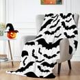 thumbnail image 2 of Halloween Throw Blanket - Soft Plush Bats Blanket Black and White - Cozy Flannel Halloween Decoration for Party Sofa Bed Living Room, 40x30 inches, Under 5, 2 of 5