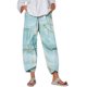 thumbnail image 2 of ICHUANYI Clearance Women's Casual Trousers Loose Printed Elastic Waist Long Pants With Pocket(Green, S) ICHUANYI WER2023081108578, 2 of 4