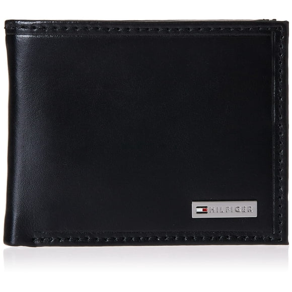 Cartera Passcase Tommy Hilfiger de piel negra para hombre