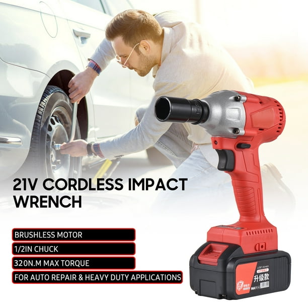 21V Cordless Brushless Impact Wrench with 1 2in Chuck 320N.m