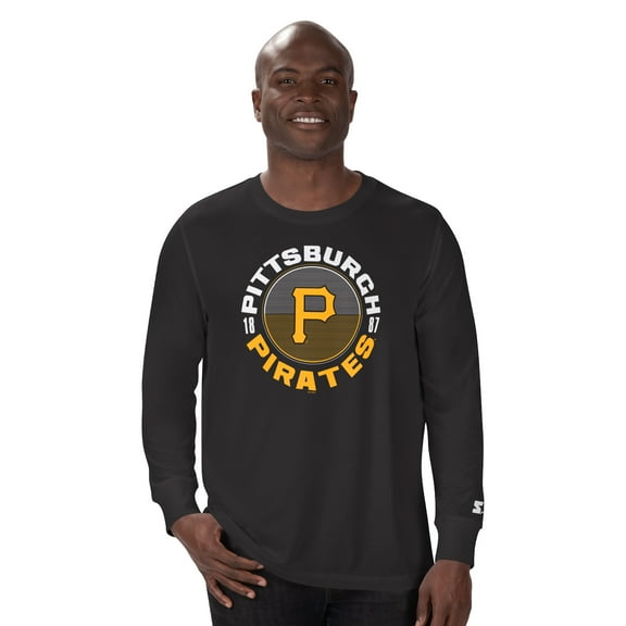 Men's Starter Black Pittsburgh Pirates Halftime Long Sleeve T-Shirt