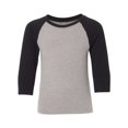 thumbnail image 1 of Next Level Big Boy's 3/4-Sleeve Rib-Knit T-Shirt Black/Dark Heather Grey Medium Siguiente nivel 3352, 1 of 1