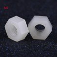 thumbnail image 2 of Paquete de 10 tuercas hexagonales de nailon blancas M2-M8 con rosca métrica, tuercas de seguridad con inserción de nailon y brida [M6], 2 of 5