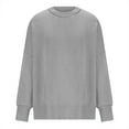 thumbnail image 6 of GERsome Women's Solid Color Knitwear Casual Long Sleeve Crewneck Pullover Side Split Sweaters Tunic Tops, 6 of 7