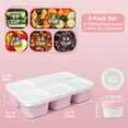 thumbnail image 7 of Caperci 3 Pack Snack Box Container -1300ml Snackle Box Container, 5 Compartment Bento Box with 3 Sauce Containers, Dishwasher Safe, Virgin PP White Lid + Wheat Straw (Light Color), 7 of 7