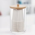 thumbnail image 2 of Walbest Modern Acrylic Compact Small Disposable Paper Cup Dispenser, Dust-proof Storage Holder for Rinsing Cups on Bathroom Vanity Countertops, Cups not Included, 2 of 7
