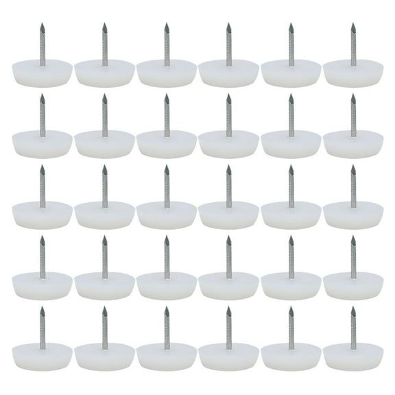 30Pcs White Plastic Round Head Metallic Pin Domed Nails for Furniture