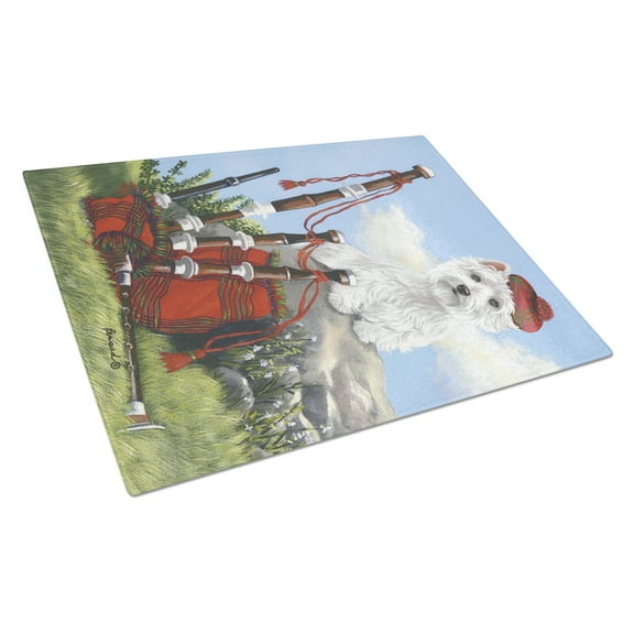 Carolines Treasures PPP3222LCB Westie Piper Glass Cutting Board Large, 12H x 16W, multicolor