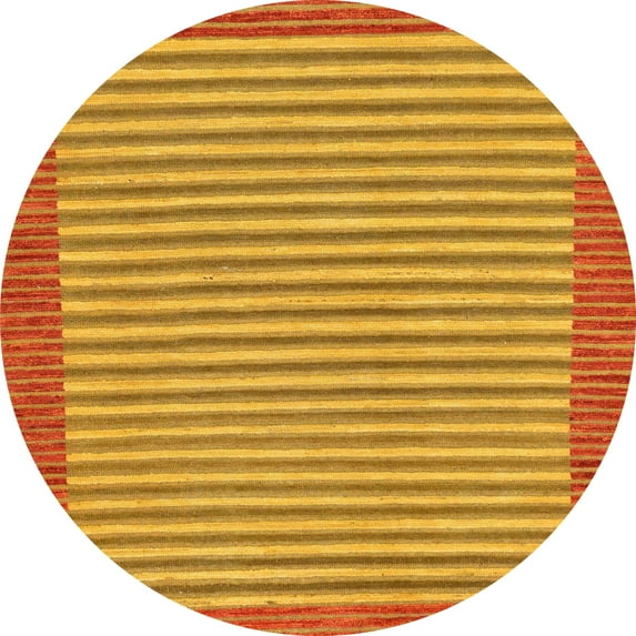 Ahgly Company Indoor Round Abstract Orange Red Abstract Area Rugs, 5' Round