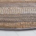 thumbnail image 3 of SAFAVIEH Natural Fiber Quincy Striped Area Rug, Grey/Natural, 7' x 7' Round, 3 of 7