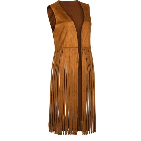 ShiShine Fringe Vests Cowgirl Outfits for Women Clothes Vest Jacket FauxTassels Western for Halloween Hippie Party