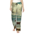 thumbnail image 1 of Balery Serene Coastal Blue Sky Pantalones de pijama para mujer, pijamas ultraligeros, pantalones de estar por casa-XX-Large, 1 of 6