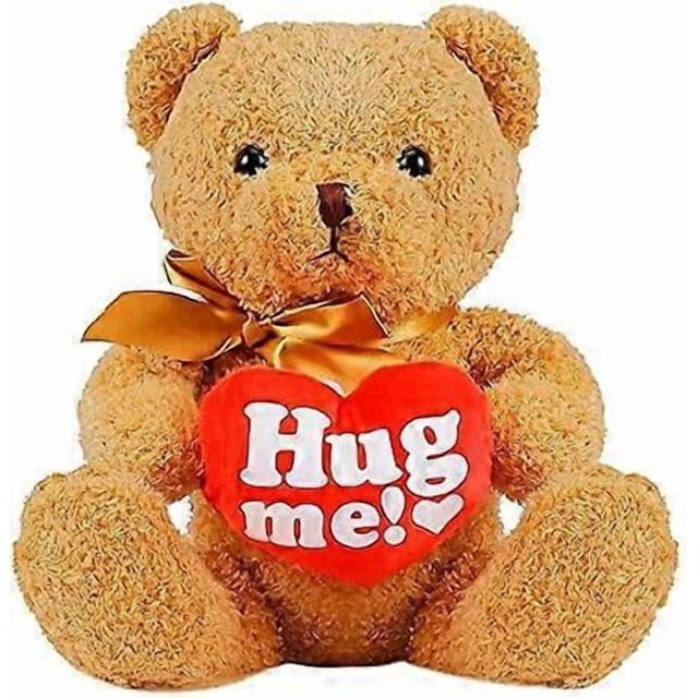 16 Inches Teddy Bear Stuffed Animal for Girlfriend with Red Heart, Small Plush Bear Toy for Baby, Valentines Day and Birthday Gift for Her/Him/Kids/Co