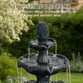 thumbnail image 3 of 48.03" Outdoor Water Fountain, 3-Tiers water feature Outdoor Freestanding Waterfall Fountains for Garden, Patio, 3 of 9